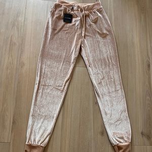 Brand new JLUXLABEL Tan Sparkle Nova Joggers